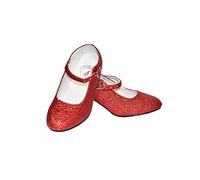 Dysmad Costumizate! Zapatos de Baile Flamenco con Diferentes Tallas Desde niña a Mujer. Rojo con Purpurina. Talla 24