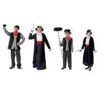 Dysmad Disfraz de Nany, tipo Mary Poppins, y Deshollinador. Para Hombre, Mujer, Niño y Niña. Varias tallas. (NIÑO talla 10/12 años)