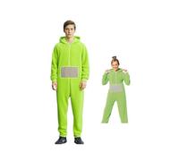 Dysmad Disfraz Pijama Teletubbie para Adultos, Rojo Verde Amarillo Morado, Traje Completo con Capucha, Varias Tallas Disponibles (Verde, Talla L)