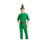Dysmad Disfraz tipo Peter Pan para Adulto, Talla Única, Incluye Camiseta, Pantalón, Gorro y Cinturón