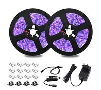 dystaval Tira de luces LED de 10 m, UV LED de 33 pies, luz negra UV con transformador, 600 ledes 2835, 12 V y 3 A, accesorios de luz negra flexible para iluminación decorativa, iluminación de fiesta