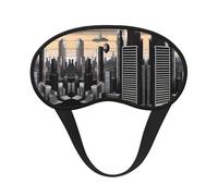 Dystopian World - Máscara de dormir satinada con borde negro para una comodidad óptima y bloqueo de la luz