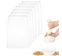 DYSWTUE 6 Piezas Bolsas de Leche de Nueces, 20 x 30cm Bolsa de Colador Reutilizable, Malla Fina de Nailon Lavable, para Cocinar, Café Frío, Leche de Nueces, Leche de Soja, Jugo, Yogur, Mermelada