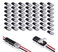 Dytabepl 50 conectores de cable de coche resistentes al agua de 2 pines, conector de alambre doble con hebilla de bloqueo para crimpado de cable de 18 - 22 AWG, 2, conector compacto de 2 vías