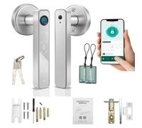 Dytabepl Cerradura de puerta con huella dactilar, con código, cerradura electrónica con botón táctil, cerradura inteligente controlada por aplicación, sin llave para puerta de casa, oficina