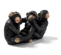 Dytartzx Figura de Mono de Resina, Estatua de Animal caprichosa para decoración del hogar, diseño simbólico de Triple Mono, Acento Decorativo para Sala de Estar, Oficina, Estante, 7.9 Pulgadas