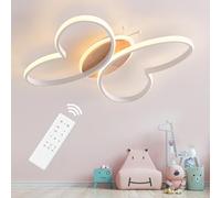 Dythwron Lámpara infantil de 48 cm, techo de 50 W, LED, lámpara de techo para habitación infantil, con mando a distancia, con función de lámpara de noche, mariposa, lámpara de techo para habitación