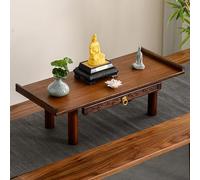 DYUNCZ Mesa de Altar Budista, Mesa de Meditación con Placa Retráctil, Estante de Altar Budista for El Hogar, Escritorio de Incienso de Nicho Budista Tallado(66x25x18.5cm)