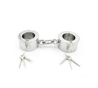 DYUOMB Esposas de acero inoxidable BDSM for trabajo pesado con llave Restricciones de esclavitud sexual Puños de tobillo SM Esposas BDSM Esposas de cama sexual Juguetes sexuales SM for hombres y mujer