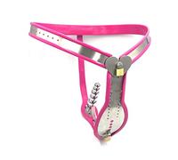 DYUOMB Jaula de castidad BDSM for hombres, jaula de pene de acero inoxidable con 5 cuentas, tapón anal y uretra dilatadora, jaula de castidad SM Bondage, ropa interior masculina, cinturón de castidad