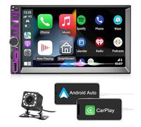 DYWSWINN Radio de Coche 2 DIN con Apple CarPlay & Android Auto, 7 Pulgadas HD Pantalla táctil RDS FM/Am Vehicle Radio con Carga de teléfono Tipo C, Bluetooth, Mirror Link, SWC, cámara Trasera