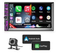 DYWSWINN Radio doble DIN con inalámbrico Carplay inalámbrico Android Auto Radio con pantalla, 7 pulgadas Car Play Auto Radio 2 din Touch Display Bluetooth, GPS Navi, AM/FM/RDS, TF, SWC, cámara trasera