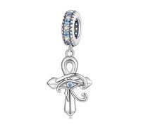 DYXIA Cuentas Colgantes de Plata de Ley 925, Colgante Vintage de Ojo de Horus Hecho a Mano, Regalo for Mujeres y niñas, Compatible con Pulsera y Collares Pandora Troll Chamilia