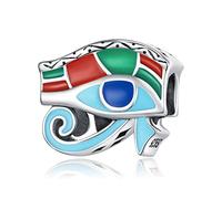 DYXIA Ojo de Horus Egipcio de Plata esterlina 925 Que Significa Guardian Charm Beads, Colgante Hecho a Mano DIY for Pandora Troll Chamilia Biagi Pulsera de Estilo Europeo Collares SCC2256