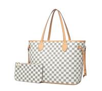 DYYEUAVT 2Pcs Fashion Tote Bag Female Shoulder Bags Purse Ladies Large Capacity Tote Bag Women Handbag Simple Crossbody Shopping Bag(White)