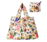 DYYEUAVT Bolsas de comestibles reutilizables, bolsas de compras lavables grandes, bolsos de bolsillo resistentes de nailon plegables(Animal Kingdom)