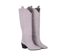 DYYEUAVT Botas de tacón bajo y grueso for mujer, botas vaqueras for mujer, botas hasta la rodilla con punta cuadrada(36)