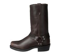 DYYEUAVT Botas Vaqueras Vintage for Hombre con Hebilla de cinturón y Anilla, Botas Altas de Motociclista for Hombre(Dark Brown,43)