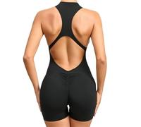 DYYEUAVT Conjuntos de Yoga, Ropa de una Pieza for Mujer, Chaleco sin Mangas, Mono Corto for Ejercicio, Deporte, Gimnasio, Entrenamiento, Fitness, Pantalones Traseros(Color-B,S)