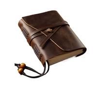 DYYEUAVT Cuaderno de espiral de cuero genuino, libreta vintage de piel de vaca, reemplazable, for estudiantes, cuaderno de bocetos para Mujeres y Hombres(Coffee (Blank Paper))