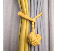 DYYEUAVT Hebillas de Bola de encuadernación sólida for Cortina, Cuerda de algodón y Lino, Soporte for Cortina, Cuerda Tejida a Mano, retención, 1 ud.(Yellow)