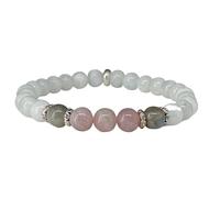 DYYEUAVT Pulsera Piedra Luna, Labradorita y Cuarzo Rosa Calma, Espiritual, Comienzos, Energía Positiva, Protección Alivio del Estrés