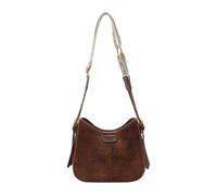 DYYEUAVT Retro Wide-Strap Women's Shoulder Bag Luxurious Versatile Crossbody Bag PU Fabric Shoulder Bag(Brown)