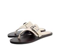 DYYEUAVT Women Flat Flip Flops Summer Luxury Buckle Belt Ladies Beach Shoes Non-slip Sole Outdoor Breathable Leisure Slippers(42)