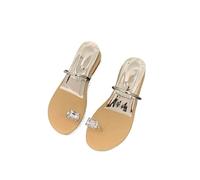 DYYEUAVT Women's Low Heel Sandals Summer Round Head Water Drill Set Toe Soft Sole Anti-slip Wear-resistant Slippers(Silver,39)