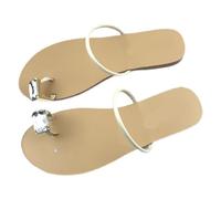 DYYEUAVT Women's Summer Toe Slippers Simple, Slim With Rhinestones Flat Bottomed Clip On Sandals For Women(35)