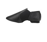 DYYEUAVT Zapatos De Baile De Jazz De Cuero Genuino, Suela Antideslizante Negra Bronceada, Zapatos De Jazz For Niñas Pequeñas, Mujeres, Gimnasia, Unisex, Slip On Jazz(Black,36(23CM))