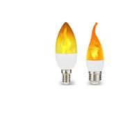 DYYK Bombillas de luz LED con llama E14/E27, 4 modos, luz LED con efecto de llama for fiesta, simulación de fuego, bombilla for decoración de jardín, lámpara parpadeante (Color : E14 3Modes A)