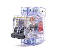DZ47-63 2P Miniature Circuit Breaker 16-63A Transparent Shell DIN Rail 230/400V Home Distribution Box Short Circuit Protection(16A)