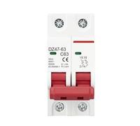 DZ47-63 Mini disyuntor 1P/2P/3P/4P C Curva 6-63A, 230/400V AC 50/60Hz Montaje en riel DIN MCB para panel de distribución Protección contra sobrecarga y cortocircuito(1,20A)