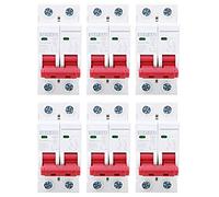 DZ47 63Z 2P MCB Disyuntor Interruptor de aire fotovoltaico de alto rendimiento DC500V Protección contra fugas de sobrecarga para sistemas de energía solar Montaje en riel 6 piezas (20A)