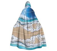 DZBDWZXH Capa con capucha estampada para adultos unisex (Serene Coastal), capa con capucha para Halloween, fiestas, disfraz de Navidad