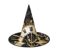 DZBDWZXH Reloj de engranaje de bronce con estampado del siglo de Halloween, sombrero de bruja para mujer, disfraz de cosplay, decoración de fiesta de Halloween, 1 unidad
