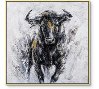 DZCPP-HongYu Precioso cuadro de 50x50cm sin marco, pintura taurina abstracta, cartel de toro impreso y cuadro de lienzo impreso para decoración de estudio de oficina