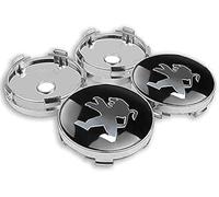 dzggs 4 Piezas Coche Rueda Tapas Centrales para Peugeot 207 307 407 308 607 508 3008 2008, Tapabujes Rueda Tapa Centro Herrumbre Tapacubos Impermeable Neumáticos Llantas