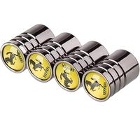 dzggs 4 Piezas Coche Tapas para Válvulas para Ferrari, Prueba Fugas Tapones Antipolvo Tapas de Válvulas de Neumáticos Duraderas Accesorios Neumáticos