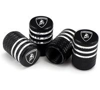 dzggs 4 Piezas Coche Tapas para Válvulas para Lamborghini, Prueba Fugas Tapones Antipolvo Tapas de Válvulas de Neumáticos Duraderas Accesorios Neumáticos