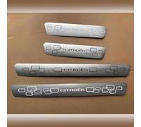 dzggs 4 Piezas Protector Umbral Puerta Coche para Citroen C3 C3 Aircross C3-XR C4 C4 X C5 Aircross C5 X, Acero Inoxidable Pegatina para Umbral Coche Tira Umbral AntiarañAzos Coche Estribos DecoracióN