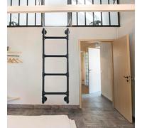 DZHHBSPQ Escalera de Metal Negra para litera de ático, 137 cm/54 Pulgadas, Resistente, para Ventanas, para Subir al sótano, Escapar del almacén, etc., 1,2 m, 1,8 m, 2,1 m y 2,4 m.