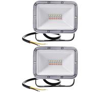 DZHHBSPQ Foco LED RGB de 20 W con Control Remoto, 16 Colores, 4 Modos, función de Memoria, IP66, Resistente al Agua, Foco de Pared Regulable para jardín y Exterior (Paquete de 2)