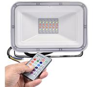 DZHHBSPQ Foco LED RGB de 30 W para Exteriores, Control Remoto, 16 Colores, 4 Modos, función de Memoria, Decorativo, IP66, Resistente al Agua, luz de Seguridad, lámpara de Pared para jardín
