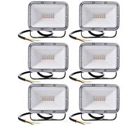 DZHHBSPQ Paquete de 6 focos LED RGB de 20 W con Control Remoto, 16 Colores, 4 Modos, función de Memoria, iluminación de Seguridad Impermeable IP66, Foco de Pared Regulable para jardín y ext