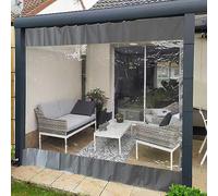 DZHTUF Vinilo Lona Cortinas para Exteriores de 0.3mm,Lona Transparente con Ojales,Cortinas de Panel aislantes para Invierno,66 tamaños para porches,Cortinas Impermeables Lona,L×H-1×2.5m(39 * 98in)