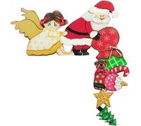 Dzhzuj Christmas Door Frame Decorations Santa Claus Door Frame Decorations Elk Christmas Door Decoratio Christmas Home Party Table Scene Decor Props Gifts (C)