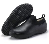 Dzhzuj Warm Ankle Booties Waterproof Shoes Kitchen Work Shoes,Non-Slip Rain Boots Snow Boots,Used for Men and Women's Outdoor Fur Lined Lining Winter Shoes (45,Black)