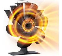 DZKKIUR Ventilador para Estufa de Leña 6 Aspas Ventilador Chimenea Sin Electricidad Alimentado por Calor Operación Silenciosa para Estufas de Leña Gas Troncos Chimenea Negro